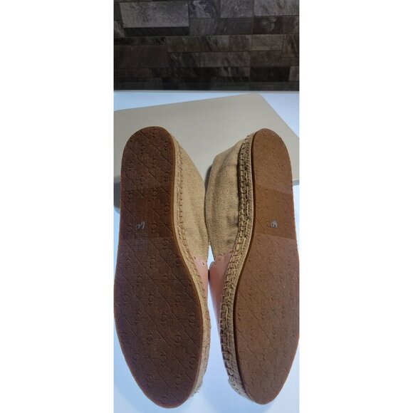 Kate Spade NY Slip On Leather Espadrille Shoes Pink- Light Cream Size 11 B - Picture 7 of 7
